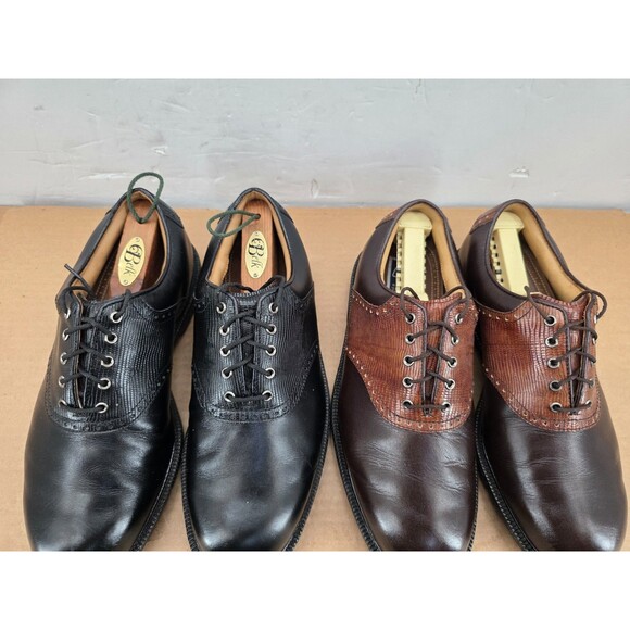 Footjoy Golf Shoes Mens Brown Black Leather Oxford MyJoys Spikeless 8  XXW 2OF main image 13